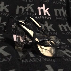 Black open toe shoes